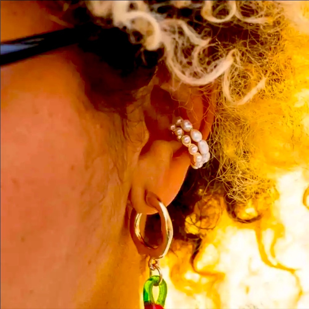 FP Pearl Huggy Hoop Earrings